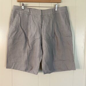 Lafayette 148 100% linen grey colored shorts size 10